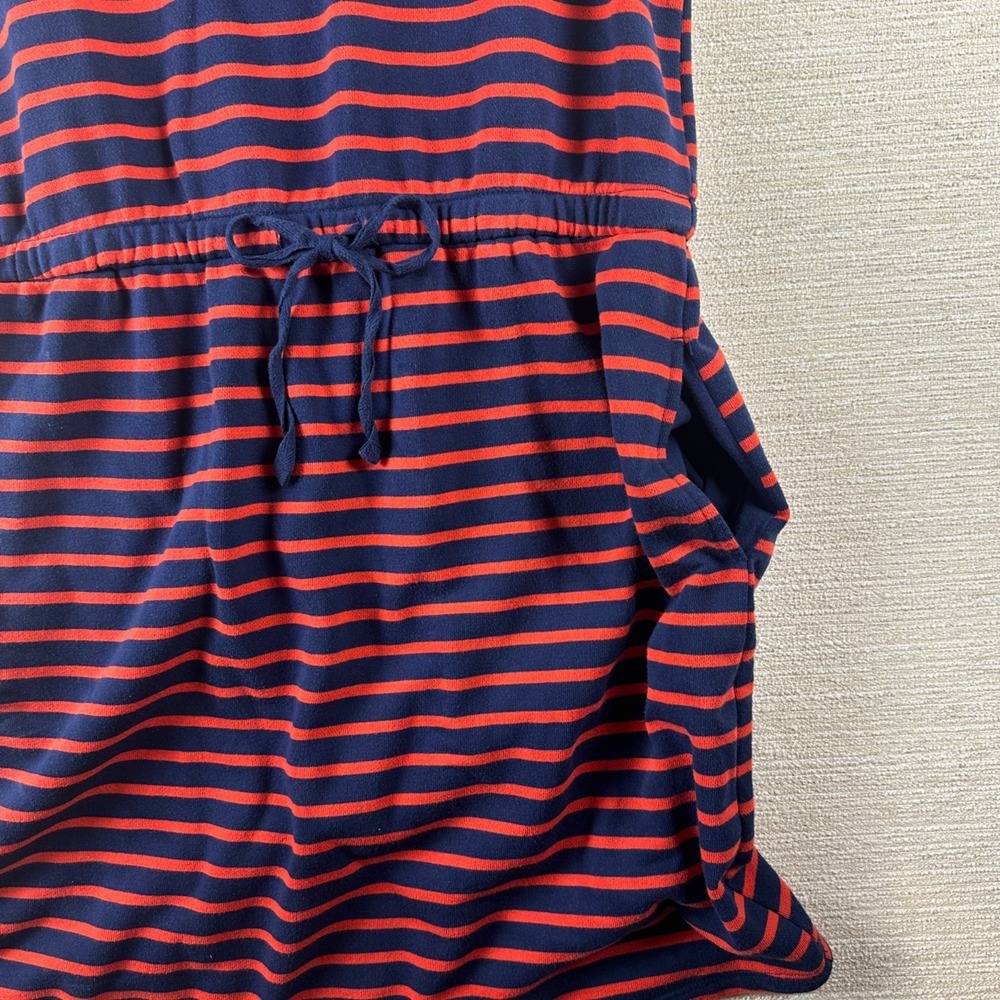 Navy &‎ Red Striped Sleeveless Dress W/ Pockets St. Johns Bay L Nautical coastal - Picture 2 of 8